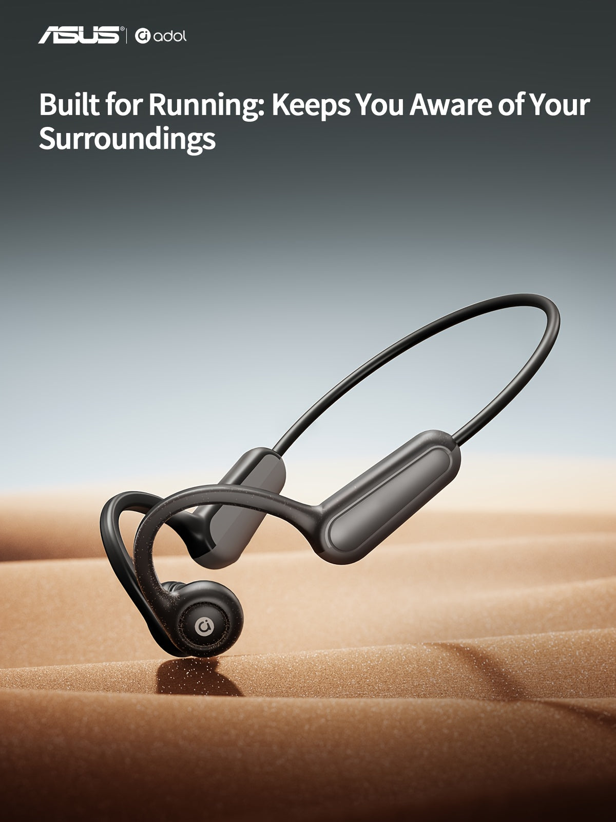 ASUS Bone Conduction Open-Ear Wireless Earphones with Mic and Multi-Function Controls, Perfect for Sports, Fitness, Riding, and Gaming