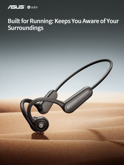 ASUS Bone Conduction Open-Ear Wireless Earphones with Mic and Multi-Function Controls, Perfect for Sports, Fitness, Riding, and Gaming