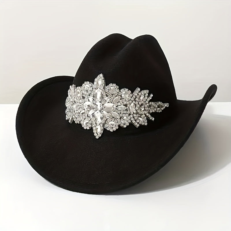 Rhinestone Cowboy Hat Sparkling for Women & Men - Shiny Western Cowboy Hat with Bling, perfect for Christmas, Halloween, Valentines Day - Wide Brim Cowgirl Hat suitable for Music Festival, Bachelorette Party, Weddings Parties