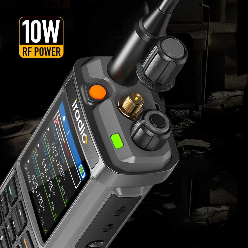 Iradio UV-98PLUS 6 Bands Walkie Talkie 10W High Power Cross Band Repeater Radio, 1024 Canales for Emergency, Outdoor, Security, Emergency Communication, Outdoor Communication, Handheld Radio, Professionalgrade Radio, Highpowe