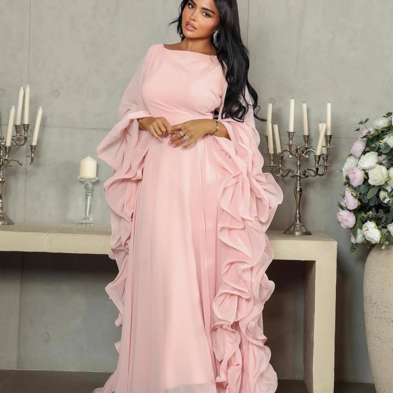 Flared Puff Tulle Dress Evening Gown