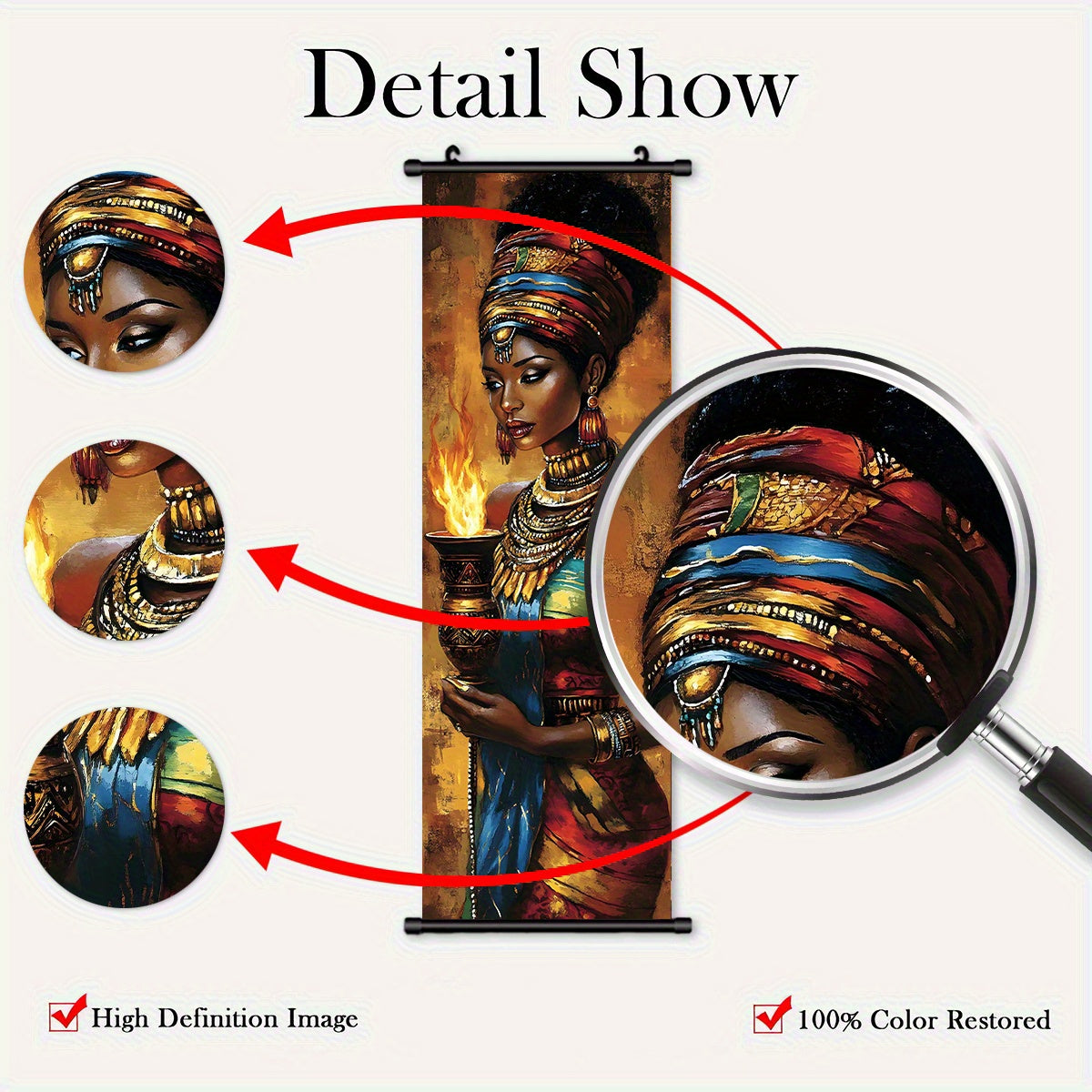 2D Flat, 2D/FLAT - 4pcs Vibrant African Tribal Art Wall Decor Set with Plastic Hooks, Easy to Hang – Perfect for Bedroom, Office, Living Room, Café Wall Decoration in Halloween Style, Halloween Wall Art, Indian Home Decor