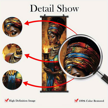 2D Flat, 2D/FLAT - 4pcs Vibrant African Tribal Art Wall Decor Set with Plastic Hooks, Easy to Hang – Perfect for Bedroom, Office, Living Room, Café Wall Decoration in Halloween Style, Halloween Wall Art, Indian Home Decor