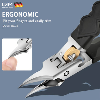 Ultra sharp nail clippers, stainless steel internal nail clippers, inclined curved blade toe nail clippers, suitable for thick and hard nails and internal toenails, angled nail clippers, suitable for the elderly, men, and wom