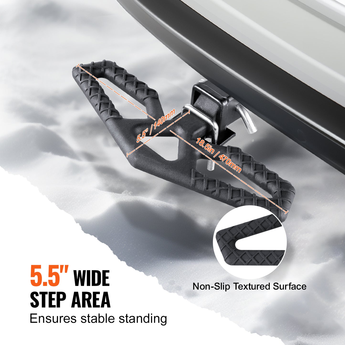 VEVOR Hitch Step for 2" Receiver Universal Trailer Tow Rear Bumper Guard Steel Arrow/elbow type