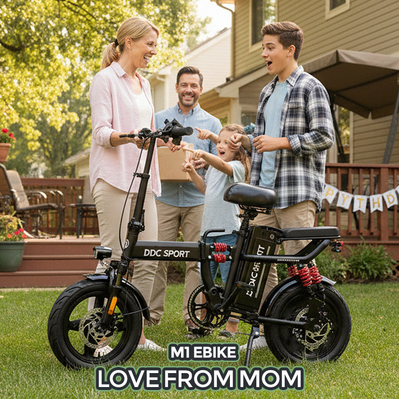 M1 Electric Bike For Adults,32 Miles Range,700W peak motor,20MPH Speed, 48V 20Ah Removable Battery, Dual Disc Brakes, Front And Rear Suspension & Commuter EBike, 14'' all-purpose tire, LCD Mileage Display