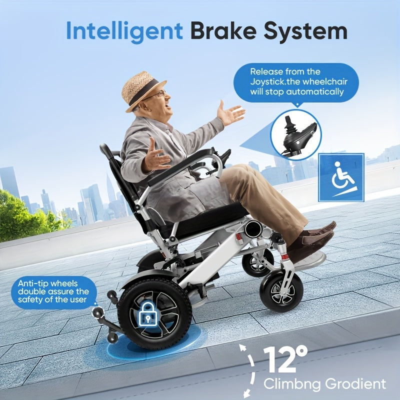 Electric Wheelchair For Seniors, 500W High Power, 30+ Miles Long Range, Foldable, EABS Braking