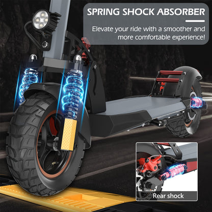 Electric Scooter 10"Off-Road Tires, 700W Motor, 32Km/H Fast Electric Scooter, Up to 25-35Km Range Offroad Electric Scooter for Adults, Commuting, Foldable Electric Scooter Halloween, Christmas Gifts