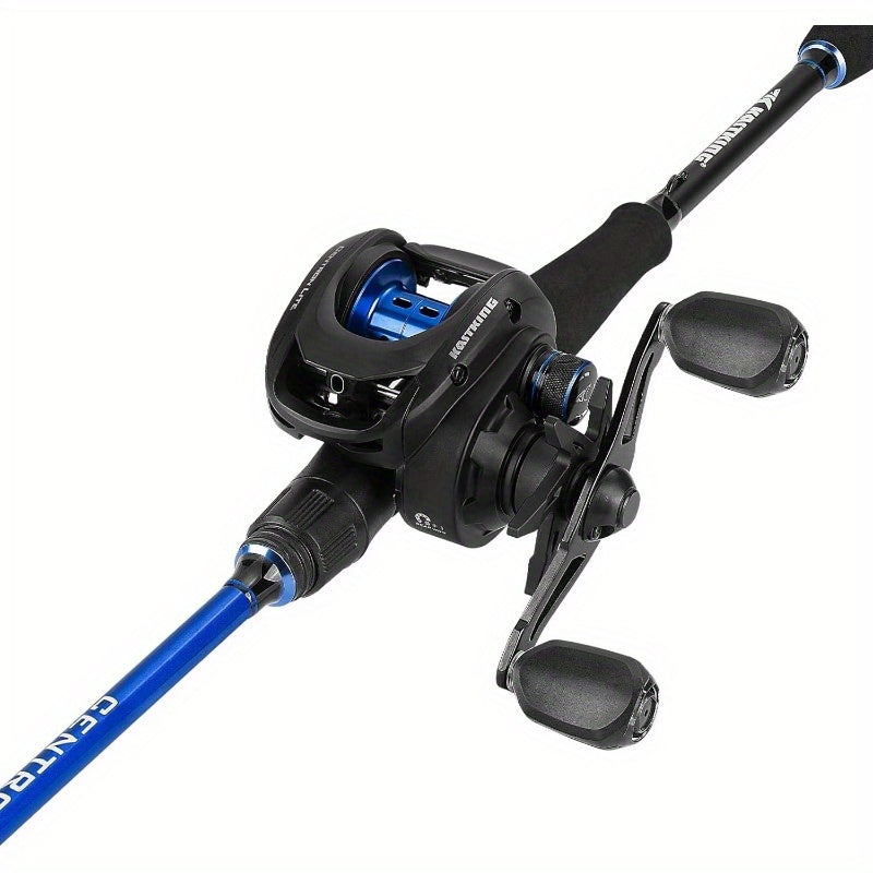 Centron Fishing Rod and Reel Combo, Spinning Baitcasting Combos, IM6 Graphite 2pcs Blanks, Stainless Steel Guides with Ceramic Rings, Contoured EVA Handles Fighting Butt