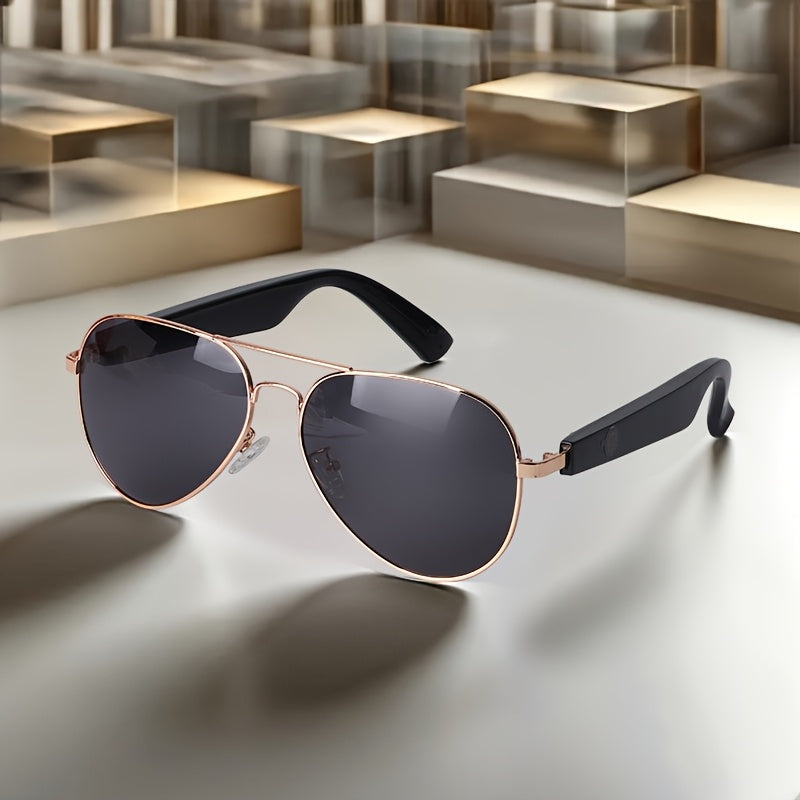 2025 AI Translation Glasses: Real-Time 100+ Languages, Wireless Wireless, Built-in Mic/Speaker, HD Voice & Music, AI Voice Control, Camera, Blue Light Protection, Magnetic Charging, Dual Sound - Stylish for Office, Fitness, H