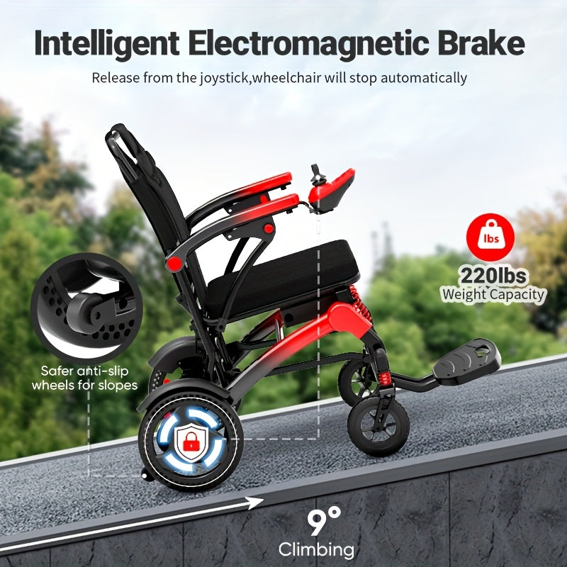 Electric Wheelchair for Seniors, 500W High Power, 30+ Miles Long Range, Foldable, 350 Lbs Capacity