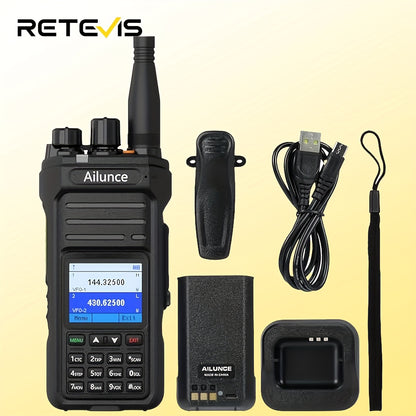 Retevis Ailunce HA1UV Dual Band Handheld Ham Radio - Long Range Two-Way Walkie Talkie with NOAA Weather Alert, Emergency Alarm/SOS, 2800mAh USB-C Power, VFO & 256 Channels U/V Bands for Hurricane, Wildfire, Search & Rescue