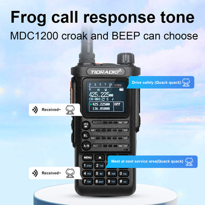 TIDRADIO TD-H8 2nd Gen 10W High-Power Handheld Two-Way Radio - 2500mAh Long-Lasting Battery, UHF Frequency 136-174MHz, 5000 Channels with Repeater List, FM Radio & Compatible, -Powered for Ham/GMRS/Radio Use, Durable Walkie T