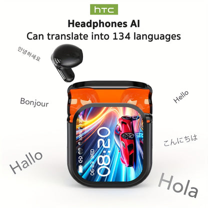 [Wireless Translation Headset] HTC NE20 TWS Wireless Translation Headset | 6.0 Face-to-Face 134 Languages Real-Time Translation HIFI Stereo Earbuds for Sports, Running, Work