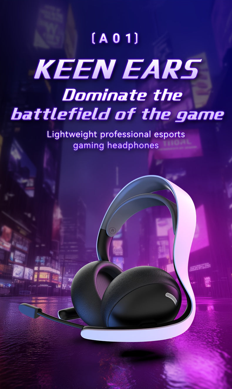 FonkiiDokii 7.1 Surround Sound Gaming Headphones with Noise Isolation, 3.5mm USB-C Cable & Built-in Mic | 2.4G Wireless, 5.4BT Connection, Comfort Fit, Closed-Back Design