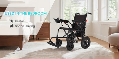 Foldable Electric Wheelchair for Adults, Light Duty Electric Wheelchair with 500W Dual Motors, Storage Bag, 18 Mile Long Range, Weighing Only 47lb, All-Terrain Electric Wheelchair for Seniors, Black