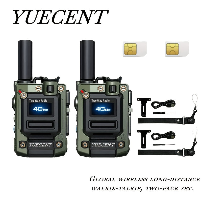 YUECENT 4G PTT PoC Smart Walkie-Talkie - -Controlled Two-Way Radio with One-Click Group Calling, Nationwide Coverage, Compatible with /, - (No SIM/E-SIM) for Hunting, Camping, Outdoor Teams & Large
