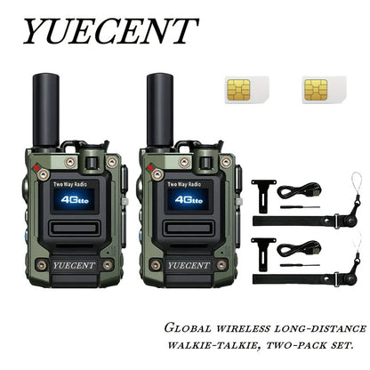 YUECENT Global Walkie-Talkie - supports mobile phone intercom, one-click group calling on mobile phone, fast and convenient, 4G PTT PoC, unlimited range, nationwide long-distance two-way radio, suitable for hunting, outdoor c