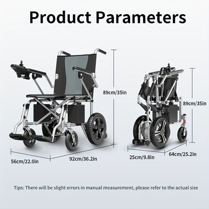 Load Capacity 350 Pounds, Frame 16.8kg, 15-17 Miles Long Battery Life Upgrade Smart Electric Wheelchair, Adult Electric Wheelchair Scooter, Light Step Folding, Put Into The Trunk, Removable Lithium Battery, Suitable For Trave