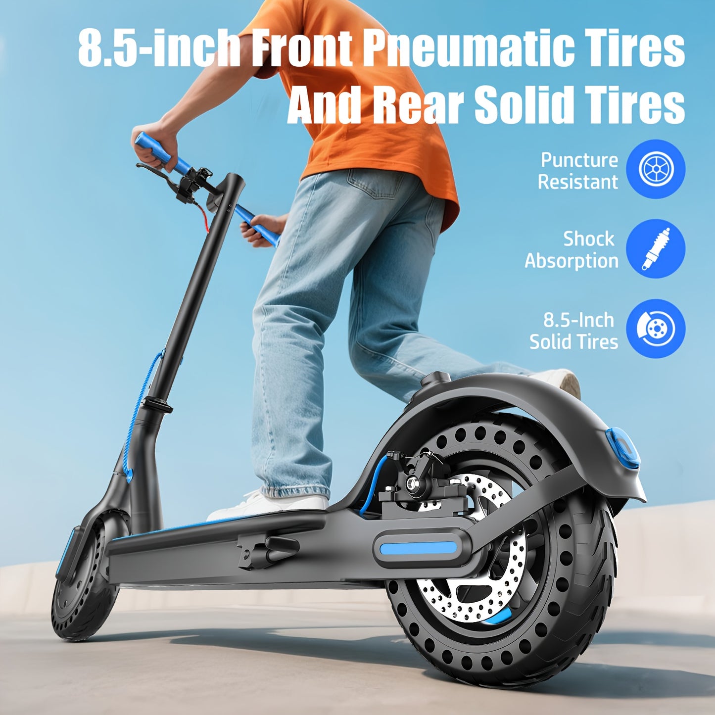 500W Folding Ebike, 48V 10Ah Removable Lithium-Battery, Stylish 14" Foldable Commuting Electric Bicycle For Women & Men/S5-350W Commuter Scooter (Without Seat)