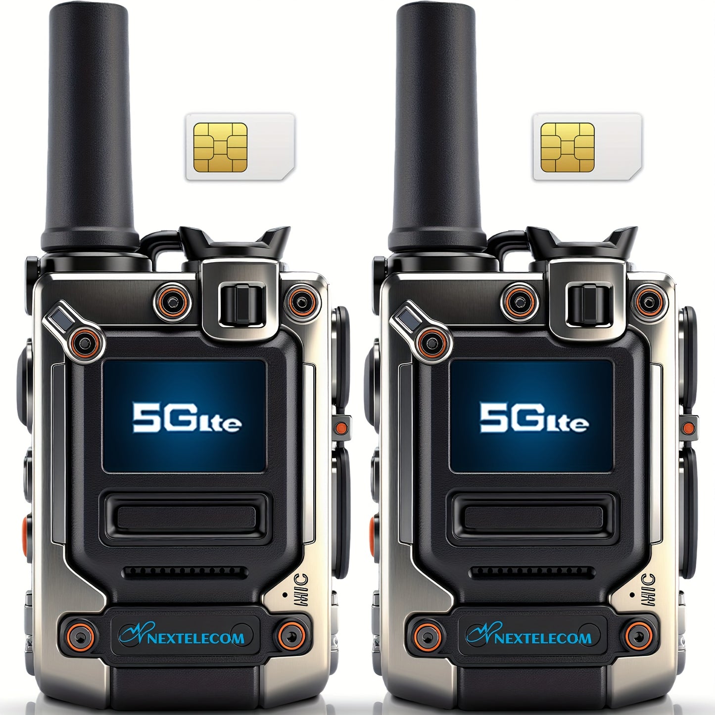 5G/4G 5000 Miles Nationwide Walkie Talkie Long Range K300s POC Two Way Radio SIM Card No Monthly Fee Long Standby Battery Rechargeable Handheld for Outdoor Activities Hiking Camping Hunting Truckers Consruction Business Use,
