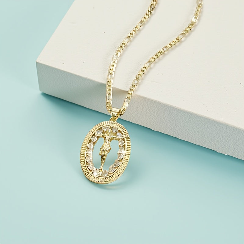 1pc Religious Jesus Christ Jewelry - 24-Inch Saint Death Pendant Necklace with Sacred Guadalupe Icon, Latin Faith Symbol for Weddings, Parties, Year-Round Wear - Women's Spanish Language Religious (Ramirez Line Collection