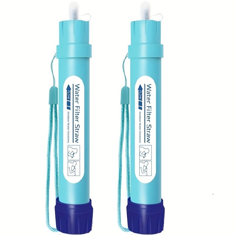 2pcs/4pcs, Personal Water Filter Straw Mini Water Purifier Survival Gear for Hiking, Camping, Travel and Emergency Preparedness