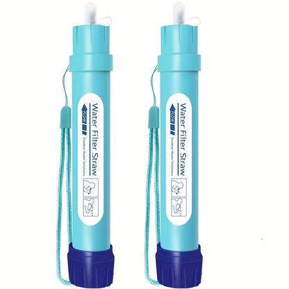 2pcs/4pcs, Personal Water Filter Straw Mini Water Purifier Survival Gear for Hiking, Camping, Travel and Emergency Preparedness