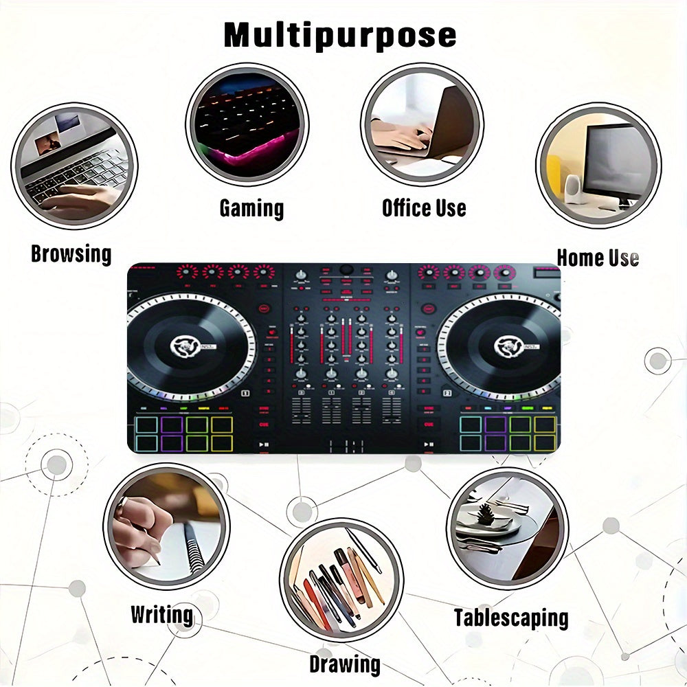 1pc Dj Controller Style Mouse Pad Mouse Pad & Ultra Smooth Keyboard Pad - Non-Slip Rubber Base, Stitched Edges Design, Suitable for Office, Home Computer Accessories, Durable Stitched Edges, Smooth Surface