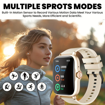 Multifunctional Sports Smart Watch for Men & Women, 1.83'' Full Touch Screen with Wireless Calling & Messaging, Pedometer, Fitness Tracker Smartwatch, for iPhone Android Cell Phones, Smartbands Fitness Watch for Women Men Fri