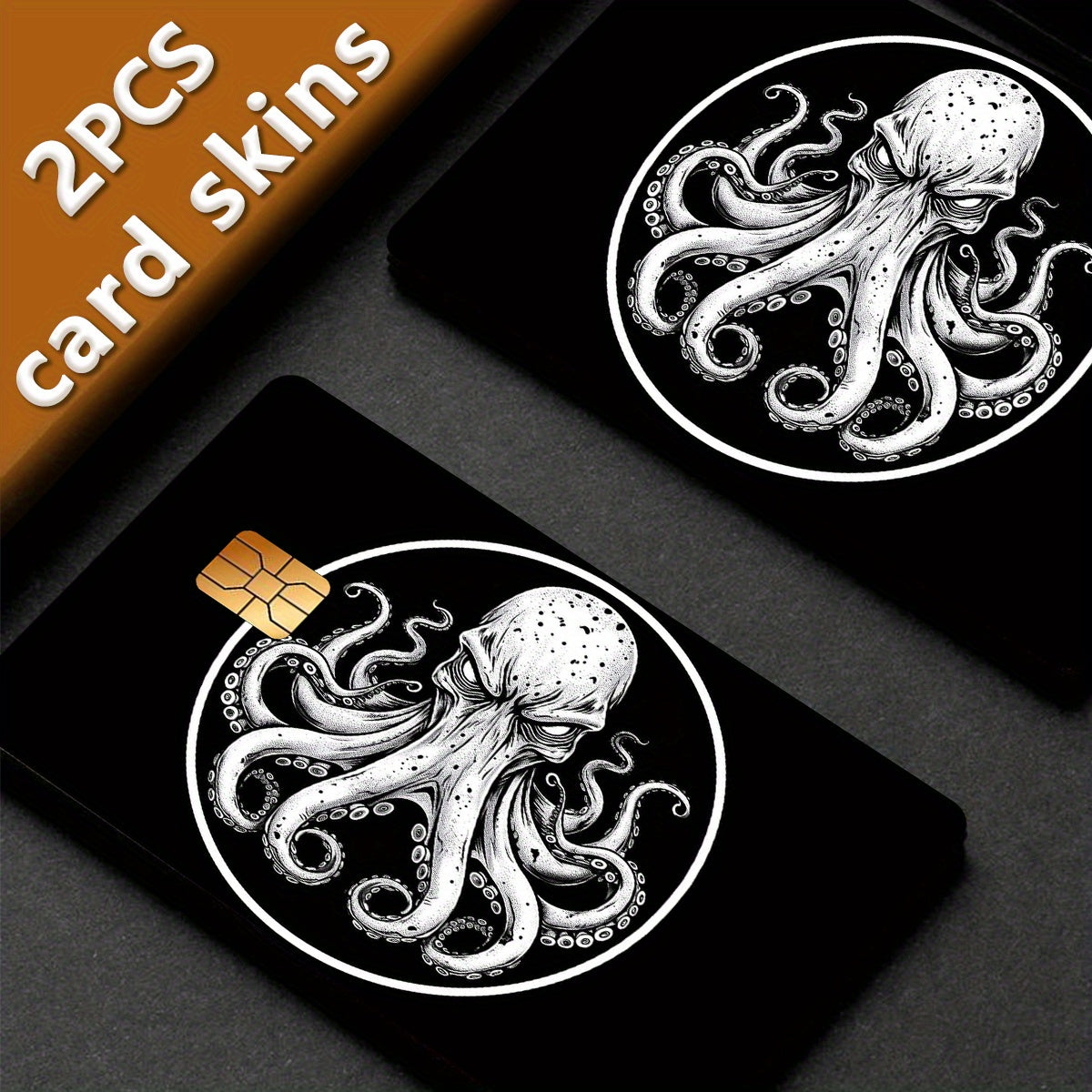 Simple Octopus Pattern Sticker Set, Durable Privacy Stickers Made of PVC Material, Suitable for Credit Cards, Transit Cards, Debit Cards, Keys, and More Uses, Protects Bank Cards, Ideal as Party Favors and Holiday Gifts