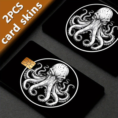 Simple Octopus Pattern Sticker Set, Durable Privacy Stickers Made of PVC Material, Suitable for Credit Cards, Transit Cards, Debit Cards, Keys, and More Uses, Protects Bank Cards, Ideal as Party Favors and Holiday Gifts