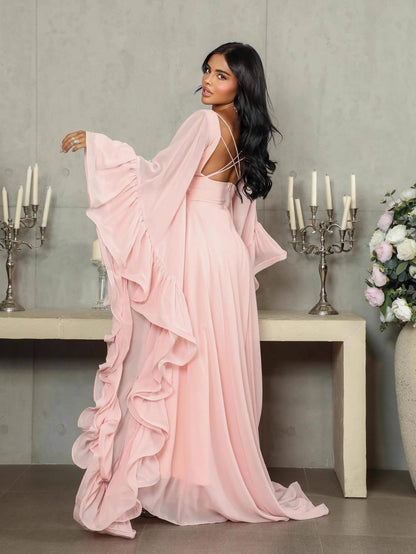 Flared Puff Tulle Dress Evening Gown