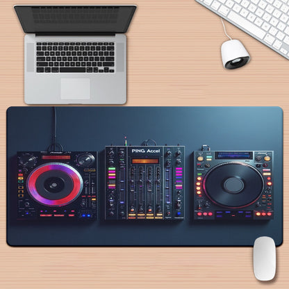 1pc XXL DJ Equipment Design Gaming & Office Mouse Pad - Non-Slip Rubber Base, Multi-Functional Large Desk Mat for Studio Setup, Computer Workstation, Music Production Decor, Desk Accessories for Gamers, Sturdy Construction