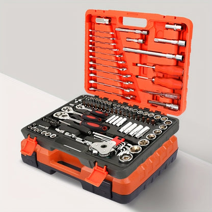 Multi-functional Toolbox Set, Professional And High-quality Automotive Repair Tools (46/121pcs), Drive Socket Ratchet Wrench, Automotive, Motorcycle And Bicycle Mechanical Repair, Household Multi-functional Tool Set, Gift for