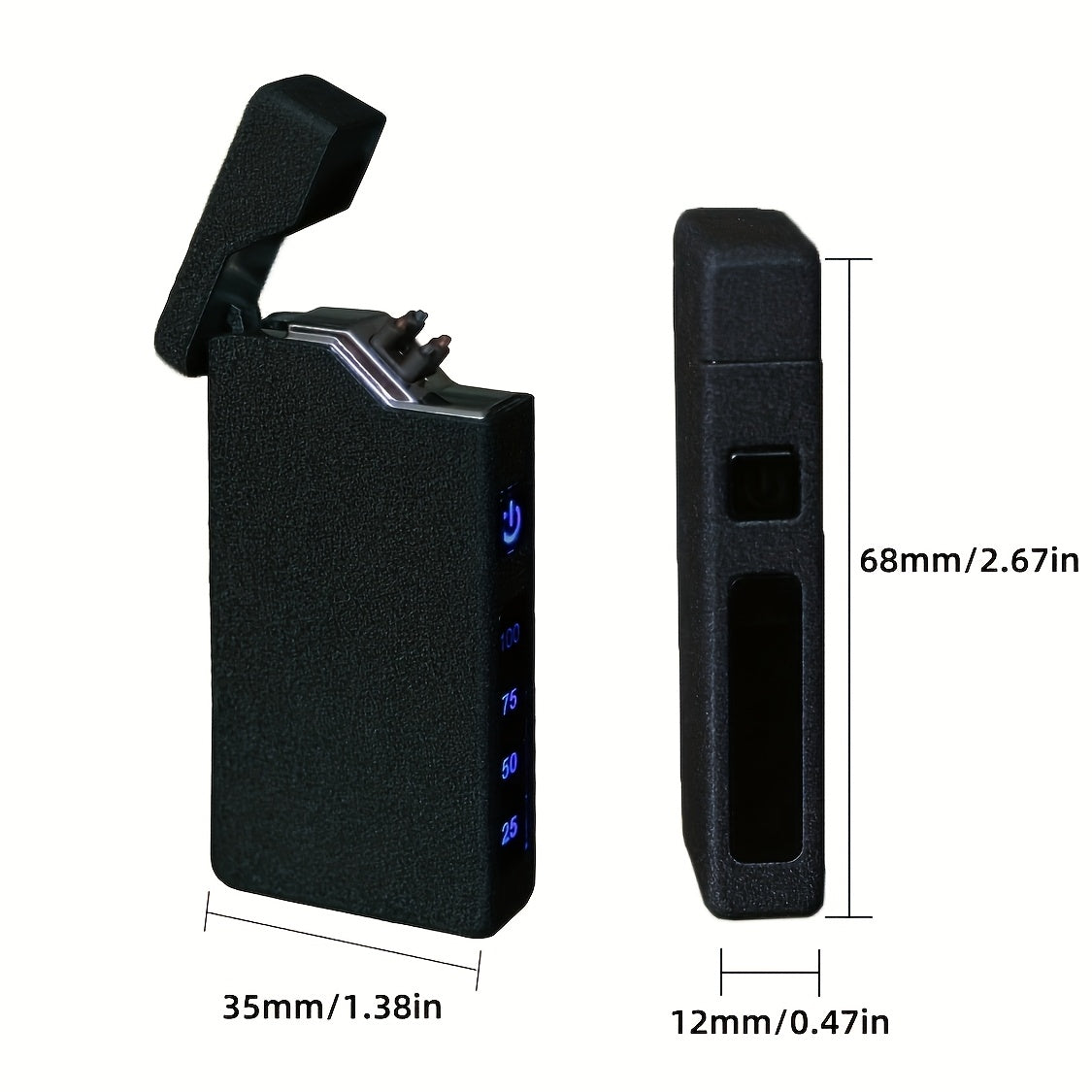 Windproof Dual Arc Lighter, USB C Electric Lighter, Rechargeable USB Lighter, Designed by Parker, Featuring a Spade A Pattern, Wind-Resistant, Suitable for Candles, Incense Sticks, Outdoor Camping, Hiking, a Gift for Men