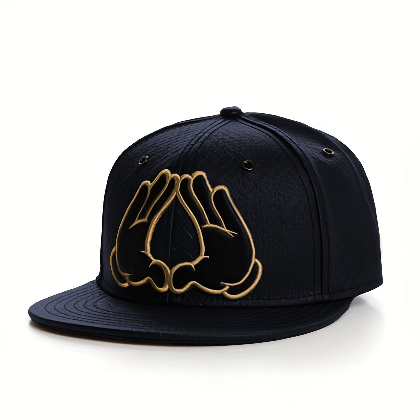 White Faux Leather BROOKLYN Letter Flat Brim Hat Fashionable Adult Men and Women Casual Unique Sports