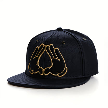 White Faux Leather BROOKLYN Letter Flat Brim Hat Fashionable Adult Men and Women Casual Unique Sports