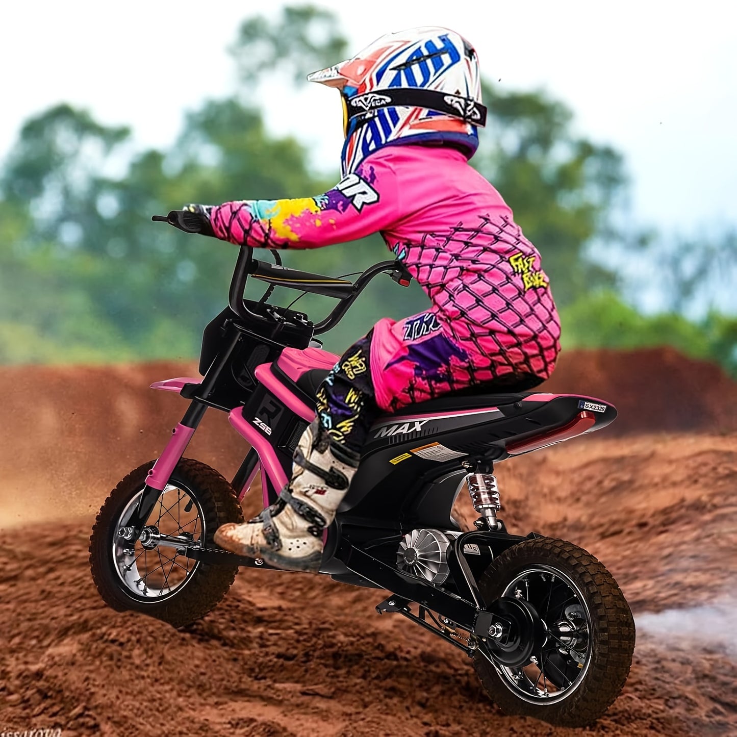 Christmas Gifts Birthday Gifts for Kids Boys Girls Dirt Bike Electric, 350W Electric Motorcycle-Up to 14.29MPH, 2-Speed Modes Motorcycle for Kids Ages 8-12, Max Weight 135 Lbs Pink/Red/Green/Blue NO.9