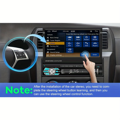 Podofo Wireless Carplayer - Single Din Car Stereo - 7 Inch HD Flip Out Touchscreen Car Radio - with Wireless Car Player Android Auto, Wireless, Type-C/USB/TF/AUX, SWC, FM, Voice Control, Backup Camera