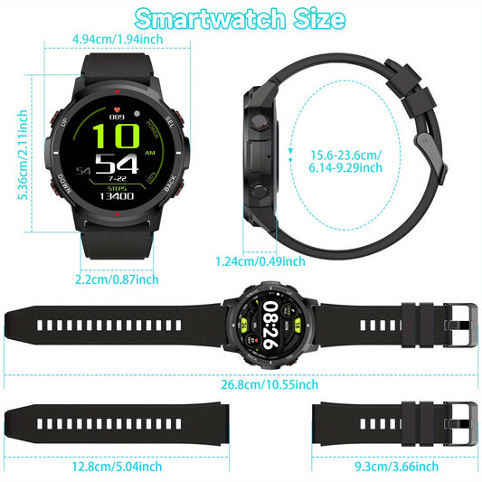 S52 Smart Men'S Watch, 1.39" Smartwatch with Wireless Calling, Sleep Monitoring, 110+ Sports Modes, Compatible with Android/iPhone, USB Charging, Alloy Body, TFT Screen, Lithium Battery-Polymer 300mA
