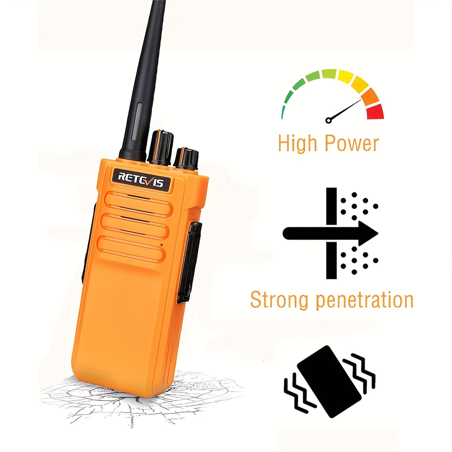 Retevis RT29 Two Way Radios Long Range, Heavy Duty 2 Way Radio for Adults, Professional Walkie Talkies with Mic, VOX, Emergency Alarm, for Survive Adventure Hunting(2 Pack)