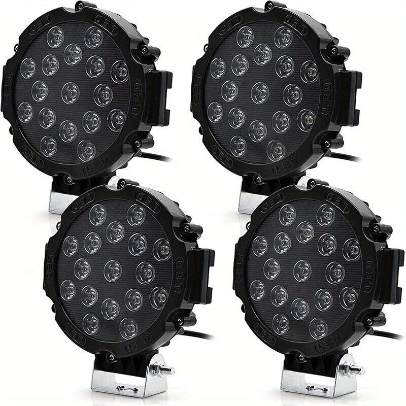 2/4pcs 7 Inch Round LED Lights Pods Bar LED Driving Lamps SUV Offroad Truck