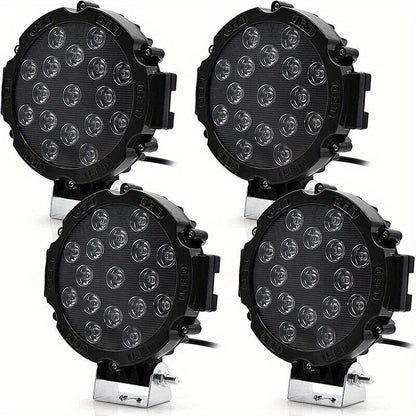 2/4pcs 7 Inch Round LED Lights Pods Bar LED Driving Lamps SUV Offroad Truck