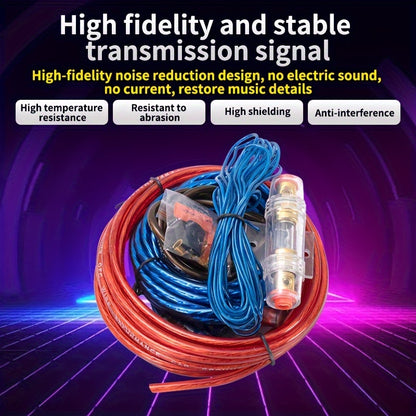Durable RCA Audio And Power Wiring - Car 10GA Subwoofer Sleeve Wire - Car Power Amplifier Sleeve Wire Wiring - High-performance Copper Material - Thick Core Wire - Suitable for Car Audio And Video Installation - Compatible wi
