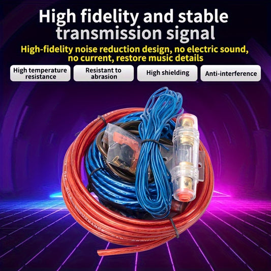 Durable RCA Audio And Power Wiring - Car 10GA Subwoofer Sleeve Wire - Car Power Amplifier Sleeve Wire Wiring - High-performance Copper Material - Thick Core Wire - Suitable for Car Audio And Video Installation - Compatible wi