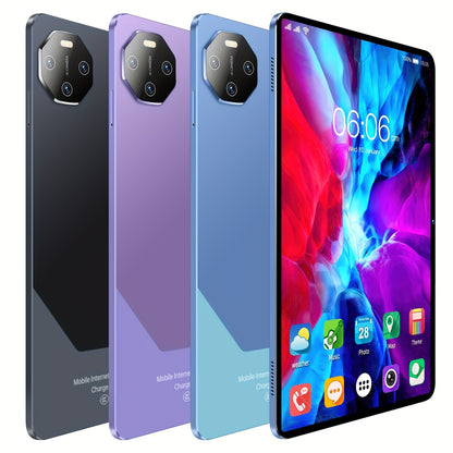 2024 New Q8pad 10.1-inch HD Smart Tablet, 8GB (4GB + 4GB Expandable) RAM + 128GB Storage Space, Dual Cameras 24MP + 32MP, Android 13 System, Supports 2 SIM Cards, TF Card (no Card Included), 5G WiFi, Essential for Office Work