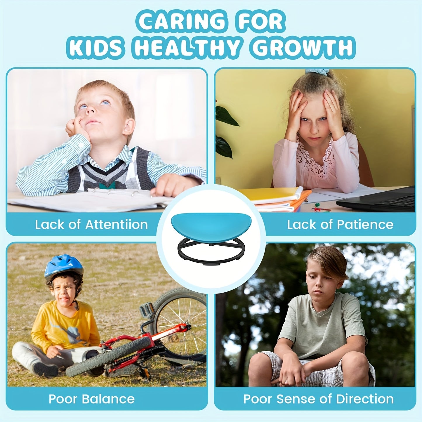 Swivel Chair For Autistic Children, Sensory Chair For Autistic Children 360 Degree Swivel Ergonomically Designed To Train Body Coordination, No Assembly Required, Non-Slip Designed Sensory Swivel Chair For Children, Easter Gi