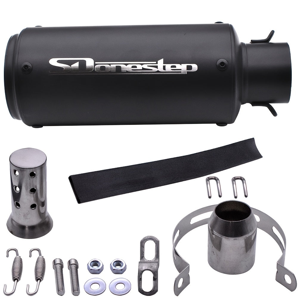 SDonestep 51mm 2" Universal Motorcycle Exhaust Muffler Pipe Tail Tips Stainless Steel, Motorcycle Upgrade, Modification, Muffler, Sleek Exhaust, Sturdy Construction, Highquality Steel, Exhaust, Exhaust System, Racers, Enthusi