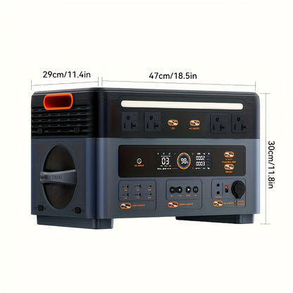 OSCAL PowerMax 2400W Solar Power Station with 4x100W+30W Solar Panels - Portable Generator, //Car Outlets,, Lithium - for RV, Camping, Backup Power, Heavy-Duty Outdoor Use (Pure Sine Wave Compatible)